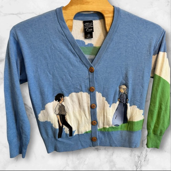 Studio Ghibli Howls Moving Castle Howl And Sophie Women's Cardigan Size Large - Picture 1 of 7